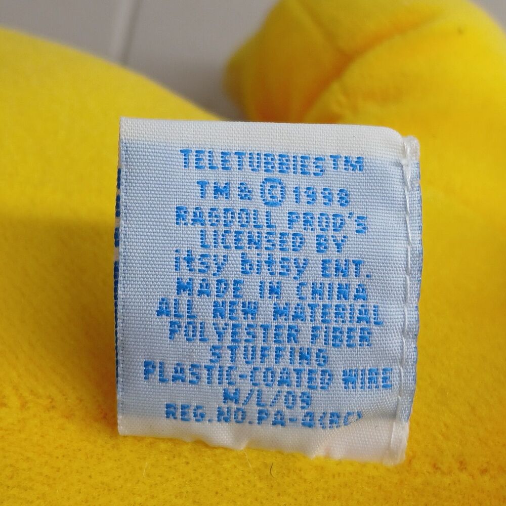 Eden Teletubbies 1998 Vintage Stuffed Plush Animal Toy Laa Laa Yellow 12" FAIR - Picture 3 of 7